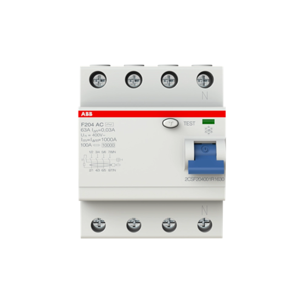 ABB 4P 63A 30MA AC-TYPE RESIDUAL CURRENT CIRCUIT BREAKER
