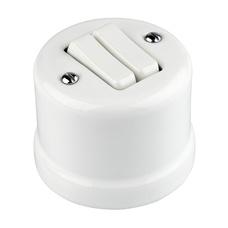 FND PAVIRŠINIS DVIGUBAS MYGTUKAS PORCELIANAS BALTAS