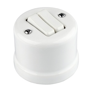 FND PAVIRŠINIS DVIGUBAS MYGTUKAS PORCELIANAS BALTAS