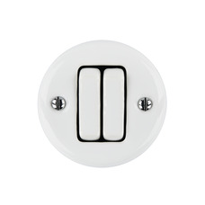 FND PAVIRŠINIS DVIGUBAS MYGTUKAS PORCELIANAS BALTAS