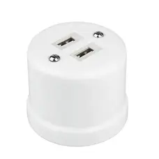 FND PAVIRŠINIS USB ĮKROVIKLIS PORCELIANAS BALTAS