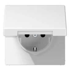 JUNG LS WHITE SCHUKO SOCKET OUTLET WITH LID IP21