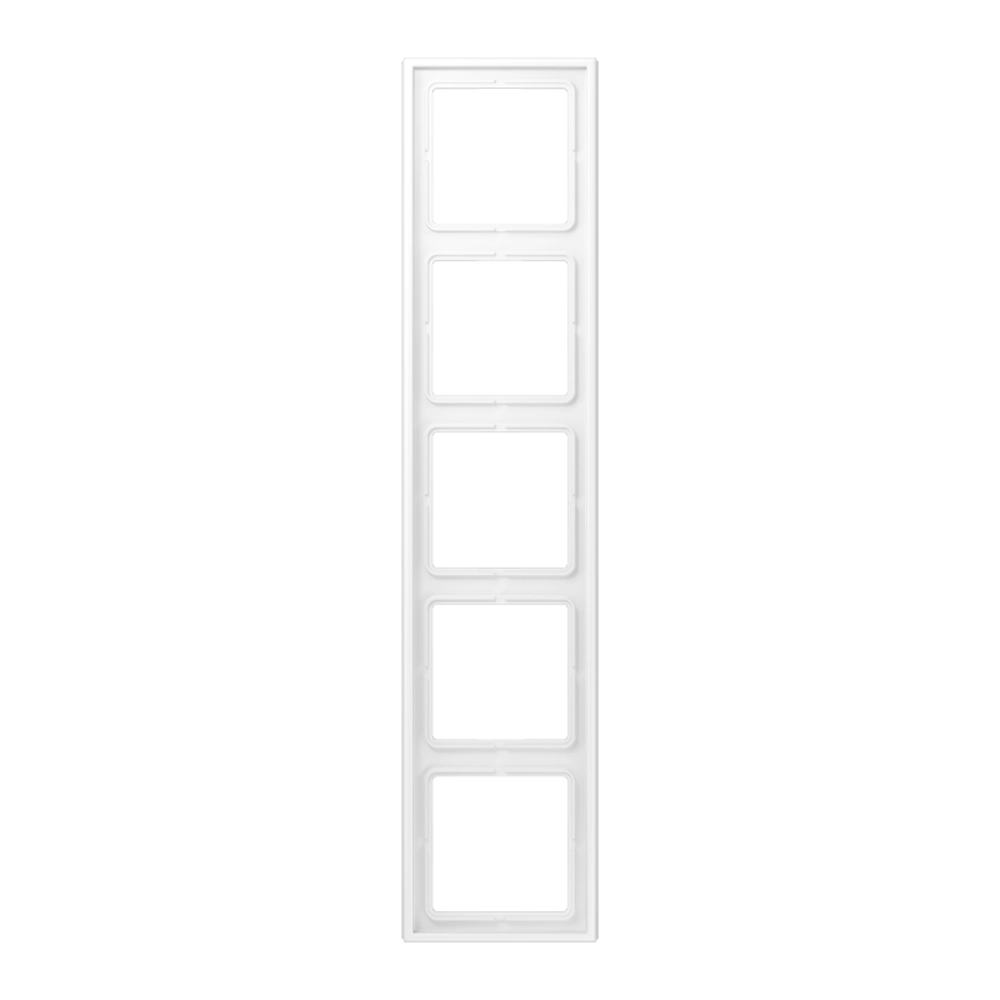 JUNG LS WHITE MATT 5-GANG COVER FRAME